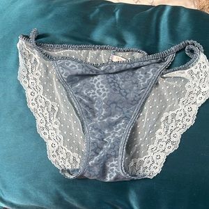 Lacy/ satin blue panty